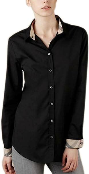 burberry damen bluse schwarz|Designer.